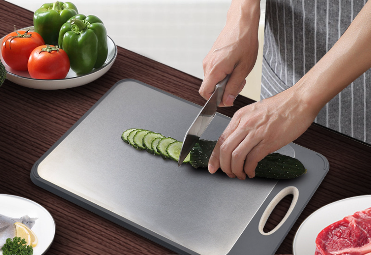 Double-sided 304 stainless steel cutting board