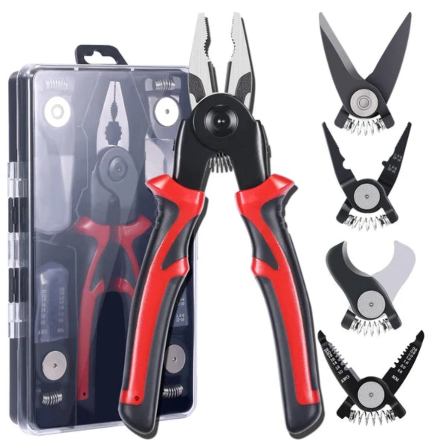 Ensemble d'outils de pinces à tête interchangeable multifonctions 5 en 1