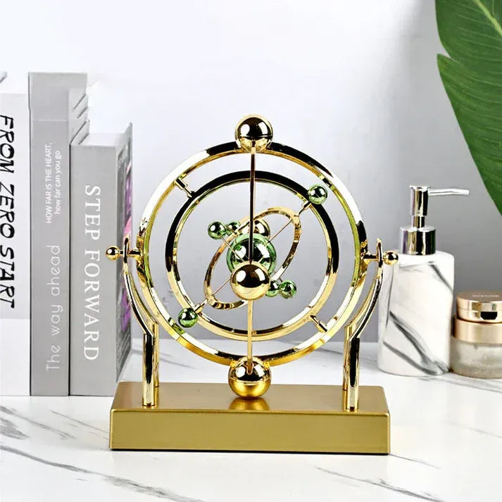 Pendule à mouvement perpétuel en orbite céleste - Décoration rotative créative pour la maison