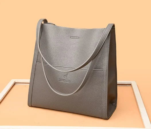 ⏰Solid color simple genuine leather shoulder bag