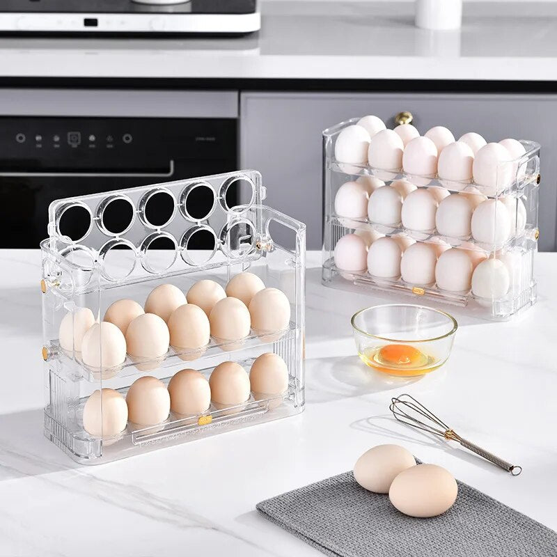 Kitchen Egg Holder Refrigerator Egg Stand Shelf Fresh Storage Box Eggs Display Rack Eggs Storage Container Fridge Organizer