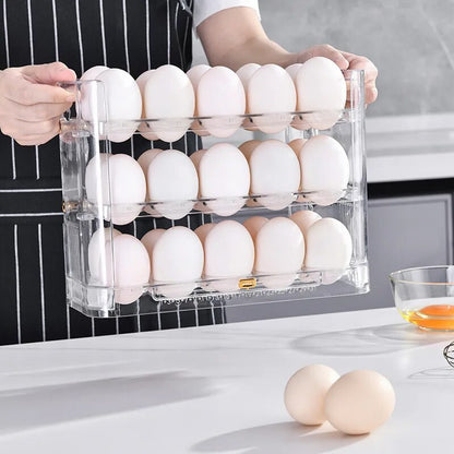 Kitchen Egg Holder Refrigerator Egg Stand Shelf Fresh Storage Box Eggs Display Rack Eggs Storage Container Fridge Organizer