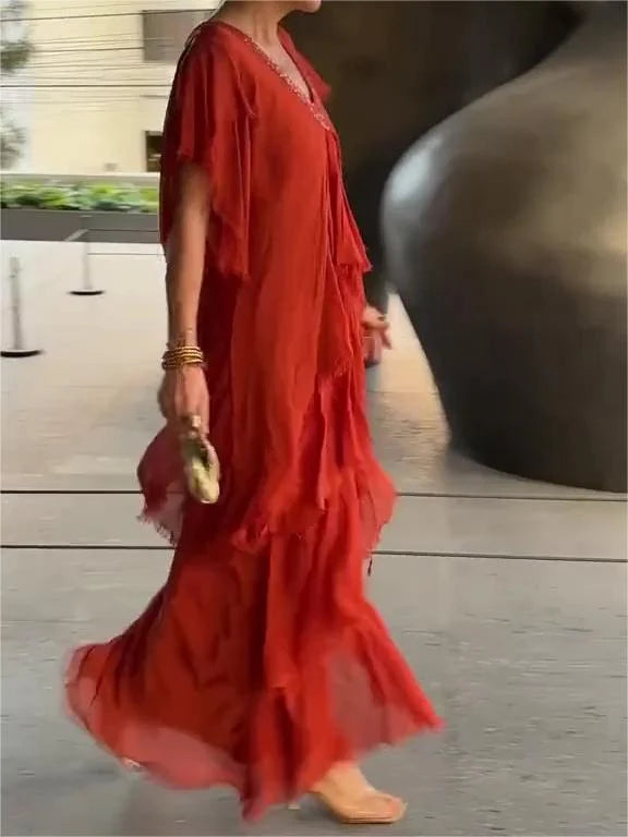 🔥Elegant V-neck Maxi Dress