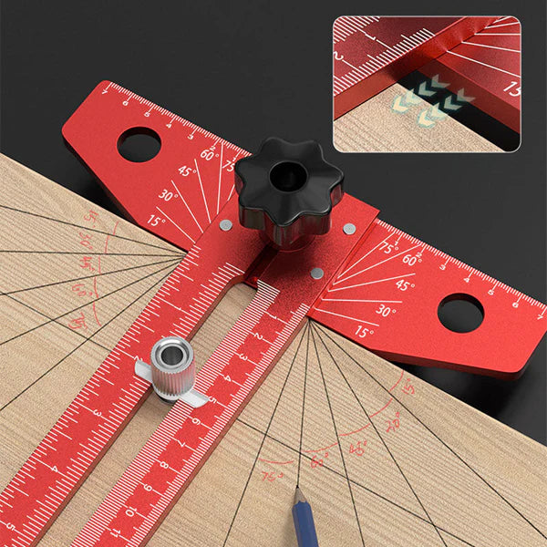 Multi-functional Aluminum Adjustable Scriber Drawing T-Square