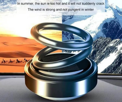 Solar Rotating Double Ring Suspension Car Aromatherapy Ornament