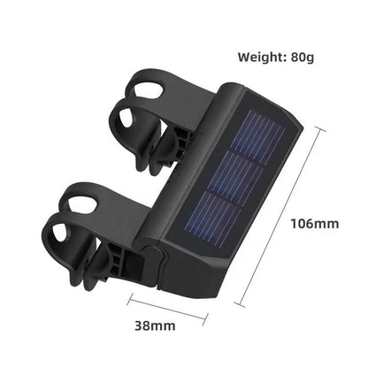INBIKE 300lm Solar Energy USB Solar Powered Bicycle Light LED Front Light with Bell Horn Solar mountain bike lights