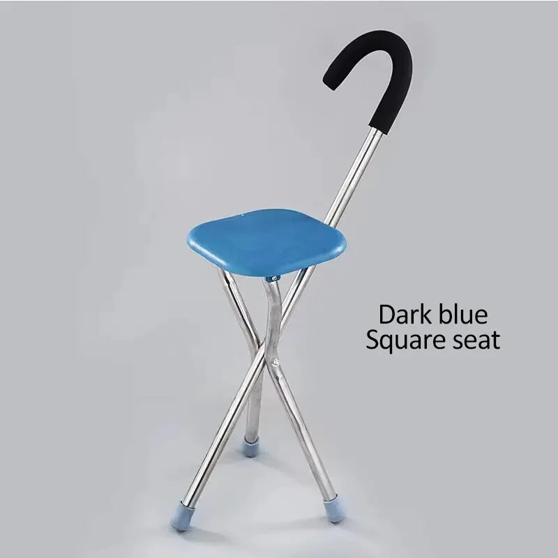 Folding crutch stool