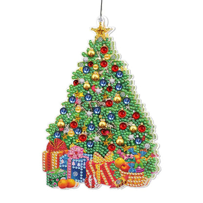 5D Christmas Diamond Painting Hanging Light Festive Rhinestone Lamp Pendant Kits